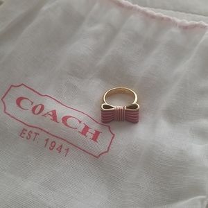 Coach Pink and Gold Bow Ring
